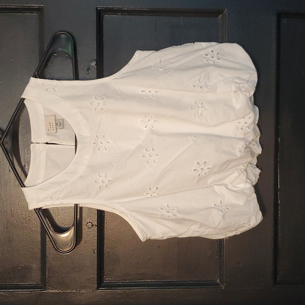 Eyelet Bubble Crop Top